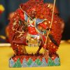 Tsiu Marpo Protector Statue – Hand-Painted Copper Tibetan Buddhist Sculpture (12cm)